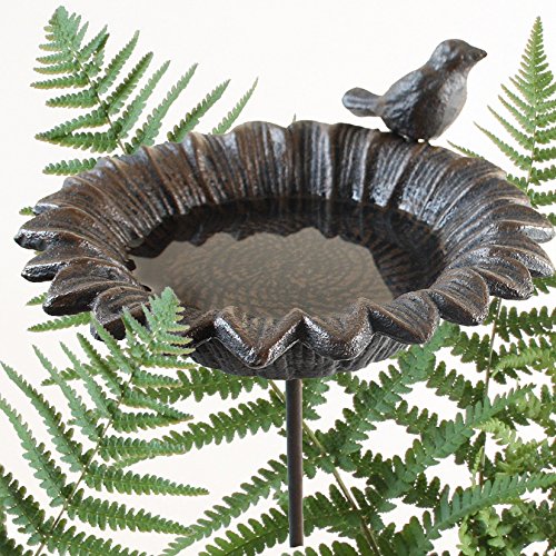 Vogelbad SONNENBLUME auf Stab - Vogeltränke - Gartendeko - Gartenstecker - Dekostecker - Stick