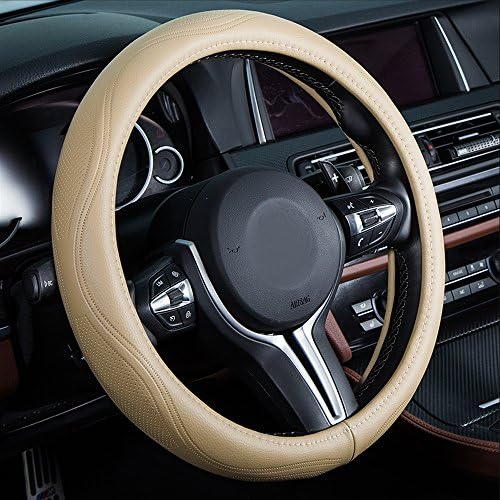 Genuine Leather Car Steering Wheel Cover 15 inches Universal Auto Interior Accessories