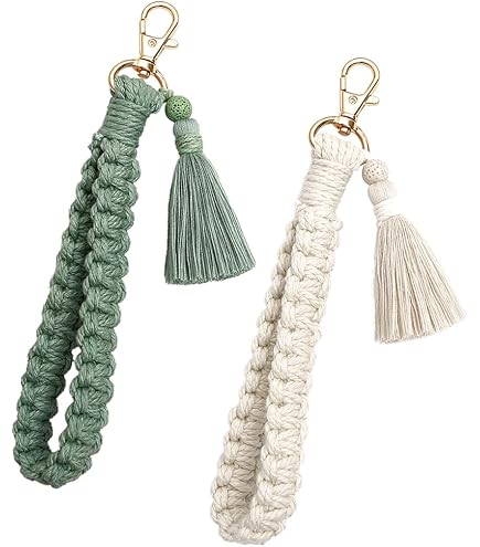 Pendentif Rétroviseur Voiture Bohème Tissé Main - Corde Coton Et Perles Bois - Diffuseur Huiles Essentielles - Déco Intérieur - 5