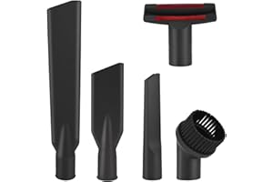 Wiseten Juego de 5 Boquillas para Aspiradora Universales 35 mm, 5 Unidades Boquilla para Tapicería Boquilla para Colchón Cepillo de Aspiración, Boquilla de Cepillo, Negro