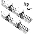 GUWANJI 2Pcs Linear Rail Guide SBR16-500mm with 4Pcs SBR16UU Slide Bearing Block Linear Rail SBR16 Overall Length 19.7 inch(500mm) for CNC Machine
