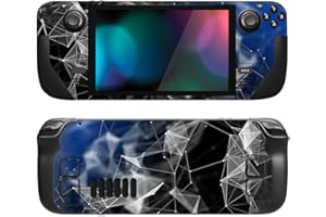PlayVital Full Set Schutz Skin Decal für Steam Deck LCD, Custom Stickers Vinyl Decal Folie Faceplates Klebefolie für Steam Deck OLED Handheld Gaming PC-3D-Polygon