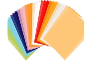 Transparentpapier Bunt, Shynek 50 Blätter Pergamentpapier 10 Farben 8.5 x 11 Pauspapier zum Bedrucken, DIY Basteln, Scrapbooking, Verpackung, Kartengestaltung.