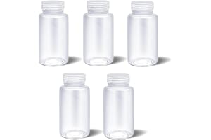 UMETASS PP Wide Mouthed Laboratory Reagent Bottle, Laboratory Quality Chemical Container, Sealed Leak-proof Transparent Bottle, Pill Bottle, Water Sample Bottle (Transparent, 250 ml)