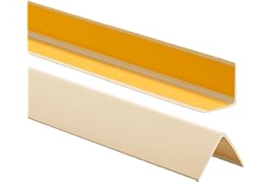 ProfiPVC Profilo angolare 35 x 35 mm, 200 cm, angolo in plastica in gomma PVC, autoadesivo, protezione bordi elastica, profilo di protezione degli angoli, facile da montare, colore crema