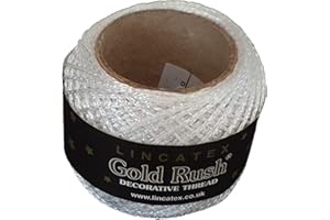 JTS RIBBON DESIGN LINCATEX Gold Rush Metallic Decorative Thread 80 Metre Rolls 17 Colours (Opal/White)