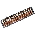 Vaupan Digit Standard Abacus Soroban Professional 17 Column (10.2 inch) Math Abacus, Math Calculating Tool with Reset Button for Adults (Brown)