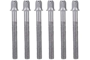 Tbest Tamburo del Tamburo, 6 Pezzi 6 * 60 mm Bass Drum Set di tiranti Sostituzione per Chiavi Accessori Accessori di Ricambio Sostituzione per Strumenti Musicali, Argento