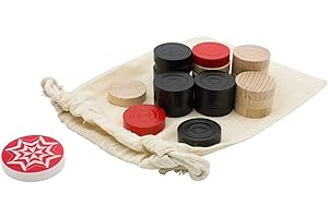 GICO Carrom pedine legno torneo professionali con Striker Standard Class 15g pedina battante - 2102