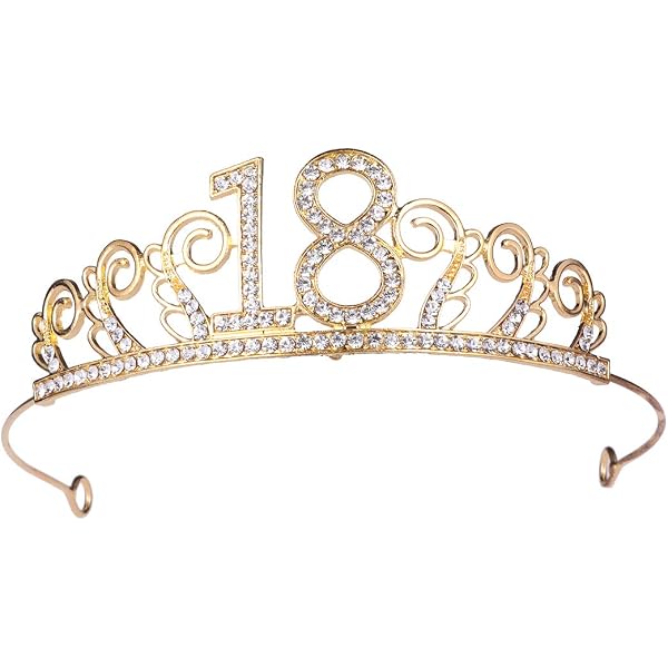 Geburtstags-Stirnband Mit Krone & Tiara – Goldfarben, Glitzernd, Dehnbar, Für Frauen & Mädchen