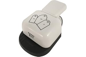 PAPERFUEL Vaessen Creative Perforadora Manual de Papel 3 en 1, Diseño de Etiquetas, Blanco, 14 x 8 x 5 cm