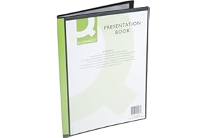 Display Book Q-CONNECT with Front Cover Pocket PP A4 460 Micron 20 Pockets Black/Document Archiving/Type-20 Pockets/Kind-with a Pocket/Index-N.a. / Pockets-N/D/Material-PP/Dividers-N.a.