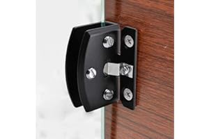 AWEN Bisagra de abrazadera, 2 bisagras fijas de aleación de zinc para armario de cristal, puerta de cristal para vidrio de 8 – 10 mm