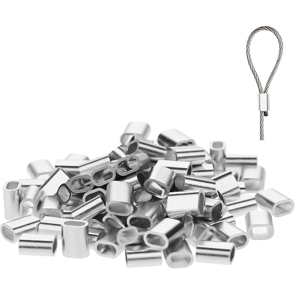 XENQITO 150 Aluminium-Doppelhülsen – 2 Mm Innendurchmesser, 6 Mm Länge – Für Drahtseil, Bungee & Planen