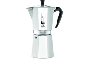 ‎BIALETTI Bialetti - Moka Express: Kultiger Espressokocher für den Herd, macht echten italienischen Kaffee, Mokkakanne 12 Tassen (670 ml), Aluminium, Silber