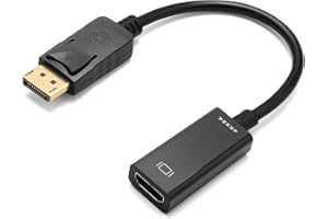 RAYKCE DisplayPort to HDMI Adapter 4K@60Hz Ultra HD DP Male to HDMI Female Converter Plug & Play Unidirectional Display Port to HDMI Port Compatible with Lenovo/Dell/HP/Asus Laptop/TV/Projector