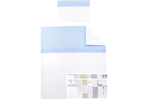 Vizaro - Edredón Med. 70x80cm + Almohada para Minicuna 50x80cm o Cuna de Colecho - 100% Algodón - Hecho UE