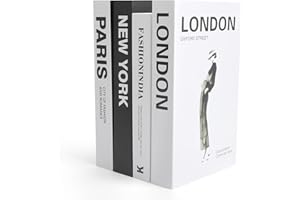 DAWRIS 4 sztuki fałszywych składanych książek dekoracyjnych, dekoracja domu, regał na książki, stolik kawowy, czarno-biały, z nadrukiem, idealny do salonu, sypialni