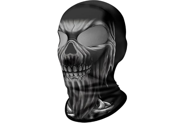 ShopINess Balaclava tvåögd 3D dödskalle unisex vuxen motorcykel sport party halloween och karneval dödskalle