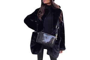 WHZXYDN Temperamento Pendolare Manica Lunga Colletto Con Risvolto Giacca In Pelliccia Sintetica Tinta Unita Caldo Cappotto Sottile Pelliccia Delle Donne