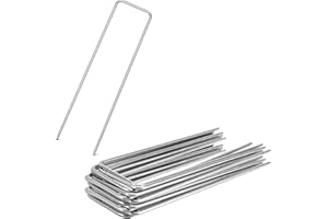 AEYURUID 20x Sardines de Fixation Acier Anti-Rouille Piquets Jardin Camping Clôture Agrafes Géotextile Toile de Paillage Compatible Bordure Extérieur Grillage H150mm L25mm Ø3mm