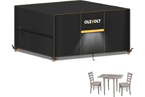 OLEVOLT Trädgårdsbordsöverdrag 120 x 80 x 74 cm utomhusbordsskydd | Skydd för trädgårdsbord vattentätt anti-UV, 420D oxfordtyg, utomhusskyddsmatta med ventil