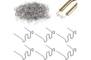 TANCUDER 500 Pezzi Graffette Saldatura in Acciaio al Tungsteno Graffette per Onda Pretagliate 0.8mm Graffette Saldatura Plastica Graffette Piatte Calda Graffette per Saldatura di Metallo Bianco