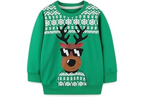 CM-Kid Kids Christmas Jumper Xmas Sweatshirt Boys Santa Snowman Reindeer Jumpers Cotton Casual Crewneck Winter Clothes 2-10 Years