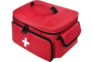 Boczif trousse de premiers soins, sac de transport de stockage de premiers soins, organisateur de bouteille de pilule pour les trousses médicales d’urgence pour la maison, voyage(Rouge)(sac seulement)