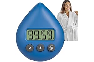 OUXING Digital Shower Timer Waterproof,Bathroom Clock Waterproof,Digital Shower Clock,Energy Saver Countdown Alarm Clo-ck,Toilet Timer,D-igital T/imer,Toothbrush T-imer,D-igital Sh-ower Timing Tool,Blue