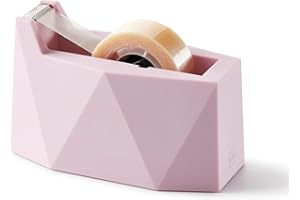 Miquelrius - Dispensador de cinta adhesiva, Porta celo para oficina y manualidades, Soporte estable y diseño compacto, Apto para washi tape y como material escolar, Porta cintas color rosa
