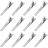 50 Pieces 4.5cm Double Prong Metal Hair Curl Clips - Rustproof Alligator Hairpins for Styling and Pin Setting Sections