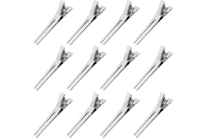 HAALII 50 Pieces 4.5cm Double Prong Metal Hair Curl Clips - Rustproof Alligator Hairpins for Styling and Pin Setting Sections