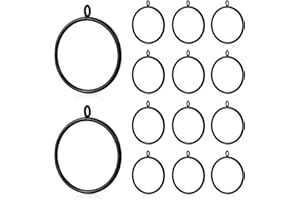 HUAKAILE 14 Anillos de Cortina de Metal Grandes de 63 mm de diámetro Interior con Ojales, Anillos de Cortina de Ducha, Anillos de Ojales deslizantes para Barra, Anillos de Cortina Cerrados (Negro)
