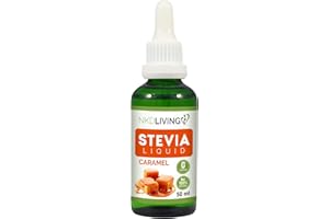 NKD Living Stevia Liquid Drops 50ml Caramel Flavour with Glass Dropper