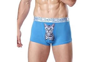 L-Peach Calzoncillos Trunks Bóxer para Hombre Boxer Briefs de Hombre Impresión de Gato