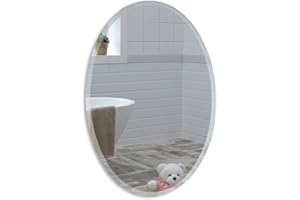 Neue Design Mood Oval Bathroom Mirror Wall Mounted, Frameless Modern & Stylish Design with Contemporary Bevelled Edges (70cm x 50cm)