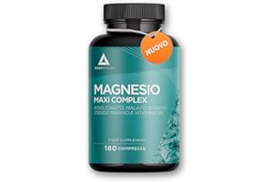 BODYATHLON Magnesio Completo Compresse 180giorni- 4 Magnesio+ Vitamina B6- Citrato e Bisglicinato+ Malato+ Ossido marino+ Vitamina B6- Stanchezza, Articolazioni e muscoli- Magnesium Complex- Donna Uomo