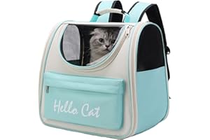 YUOCT Puppy Fat Cat Pet Carrier Backpack, Pet Carrier Rucksack for Large Cat Carrier Backpack Bag Space Capsule, Pet Carrier for Traveling Driving Hiking Walking Camping Hospital Outdoor (Green)