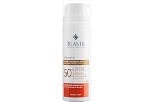 Rilastil Age Repair Crema SPF50+, Emulsione Cremosa Viso, Crema Solare Viso, Resistente all'Acqua, per Pelle Sensibile, Confezione da 50ml