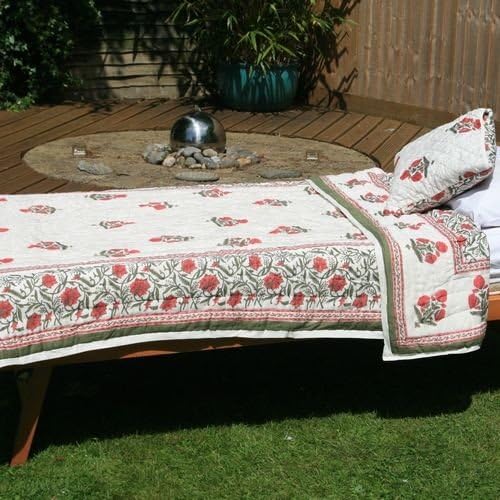 Natural quilts Poppy Bouquet Large Quillow, multicolour