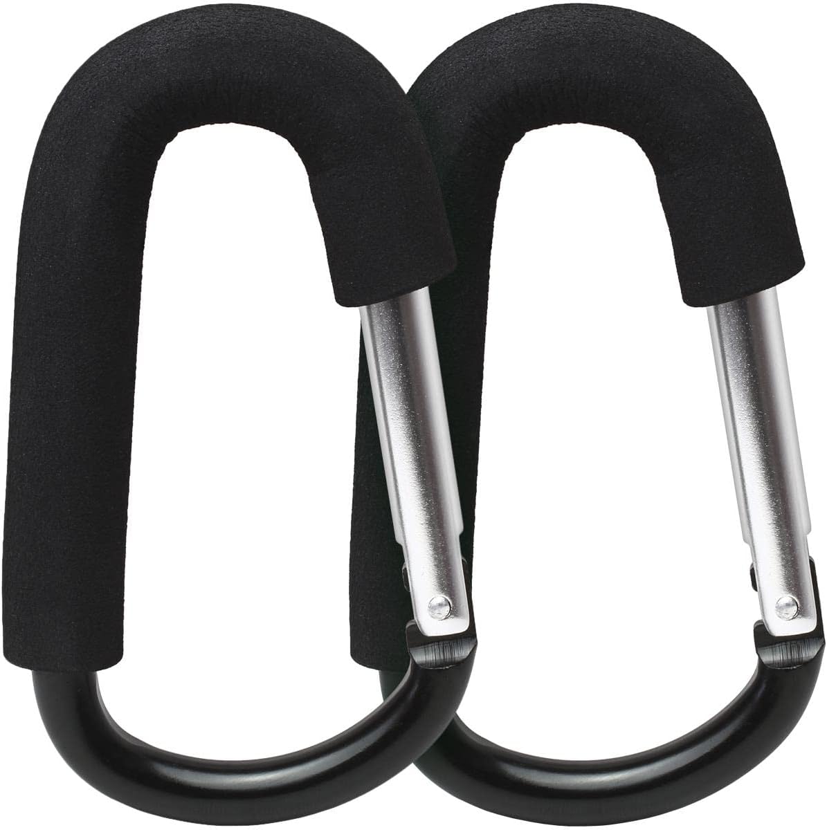 iGadgitz Home U7096 Large Buggy Clips Pram Hooks Stroller Carabiner -Black -2pcs