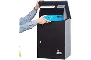 Smart Parcel Box - Boîte à colis moyenne Noire à accès frontal