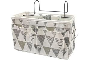 ZFKXGS Organisateur de Chevet Suspendu Panier de Rangement Suspendu Poche de Lit Organisateur Sacs de Chevet Sac de Rangement Étanche pour Téléphone Télécommande Journal Stylo Magazine (Triangle Gris)