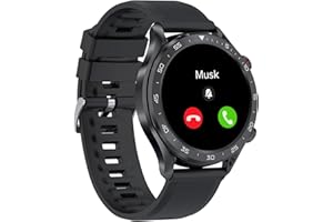 BRIBEJAT BT2 Orologio Smartwatch Uomo Chiamate Bluetooth,Orologio Fitness Uomo Impermeabil IP68,10 Modalità Orologio Sportivo Contapassi Cardiofrequenzimetro Sonno 128mb Archiviazione Musica,Nero