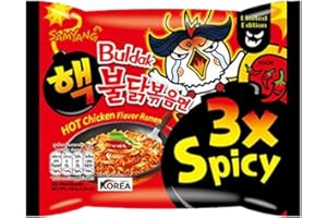LUPSTY Buldak Samyang Buldak Fire - Fideos de pollo picantes 3X (paquete de 5)