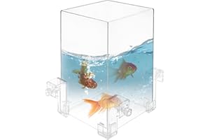 WEDUSPATY Aquarium à pression négative, aquarium en acrylique au-dessus de l'eau, aquarium inversé avec ascenseur à poissons, aquarium transparent au-dessus de l'eau, décorations de tour à poissons au-dessus