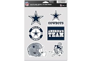 Wincraft NFL - Pegatinas multiuso (6 unidades, 19 x 14 cm), diseño de Dallas Cowboys