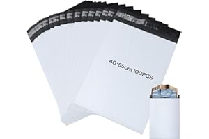 KOMABLEN 100 Pièces Enveloppe Plastique Expedition, 40x55cm Autoadhésive Emballage Colis Vinted, Opaque Imperméable Colis Vinted, Pochette Colis Enveloppe Colis pour Vêtements, Chaussures