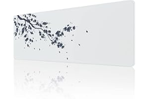 EFISH tapis de souris (800 × 300 × 3 mm) - Grand allongé - Bords cousus - Base antidérapante - Tapis de jeu (gris bleuâtre)